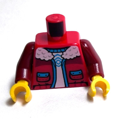 Lego - Minifigure Torso - Red, Jacket, Fur, Pockets