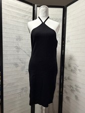 FULL TILT Black Ribbed Halter Dress XXL – Sleeveless, Crisscross Back, NWT