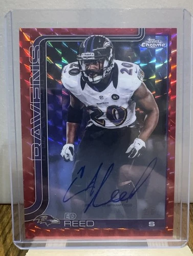 2025 Topps Chrome Ed Reed Red Refractor (RAW)