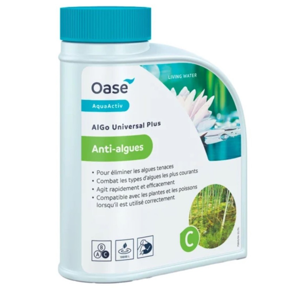 Anti-algues Oase Algo Universal Plus bidon 500 ml produit traitement eau verte bassin 96682