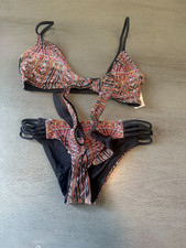 full cut NEW colorful front tie L SPACE two piece swimsuit bikini size XS