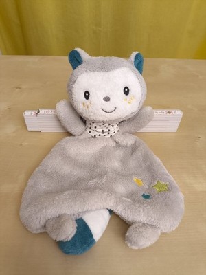 Schmusetuch Fehn Yuki Waschbär Katze Kuscheltuch Schnuffeltuch grau Cat Sterne 