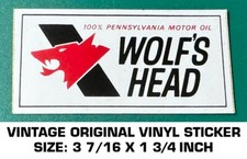 WOLF'S HEAD MOTOR OIL - VINTAGE ORIGINAL DECAL STICKER - RACING - AUTOMOTIVE