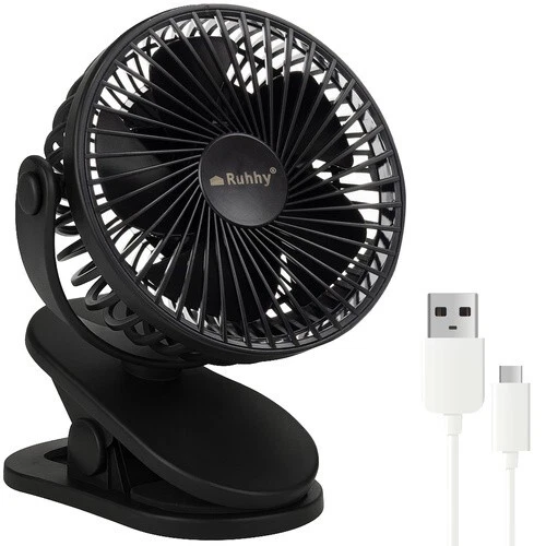 Ventilatore portatile ricaricabile USB a clip 3 impostazioni di
