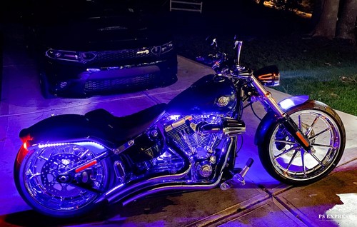Harley Breakout Softail 2013 -24 Wheels Custom RIMS PULLEY & BEARING EXCHANGE - Picture 12 of 14