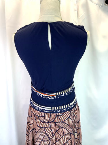Diane von Furstenberg Rosalie Chiffon Jersey Kleid mitternachtsblau Größe 6 klassisch - Bild 11 von 17