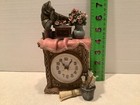 Resin battery shelf clock, phonograph/books design — photo 1
