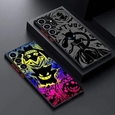 Anime Pokemon Gengar Mewtwo Phone Case for Samsung Galaxy S25 S24 S23 Plus Ultra