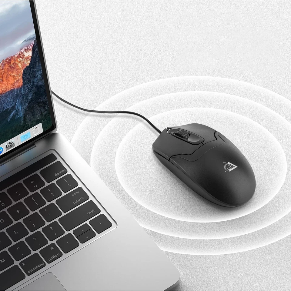 Wired USB 2.0 Optical Scroll Wheel Mouse for PC Laptop Computer Desktop 1000 Dpi - Image 3 of 4