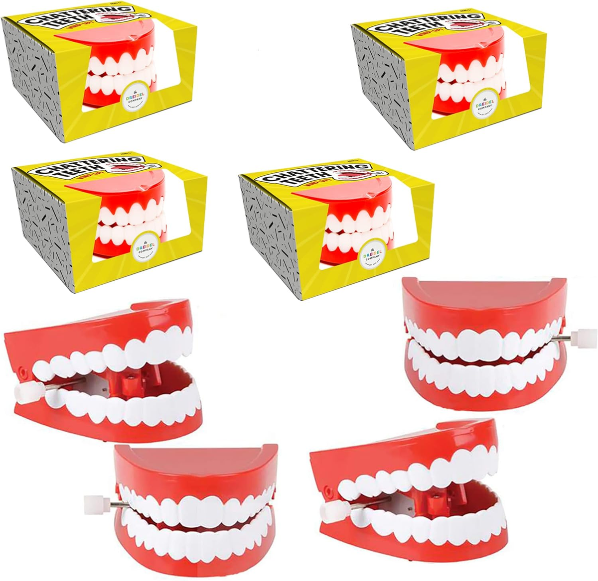 Abaodam 6 Juguetes De Dientes Saltarines Con Cuerda – Novedad Para Halloween, Fiestas Y Bromas Divertidas Para Niños