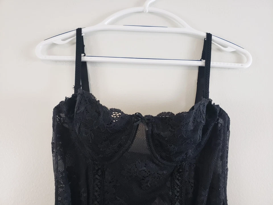 (S5) VTG Victoria’s Secret Lace Push-Up Bustier Bridal Corset Garter Gothic 36C - Image 2 of 4