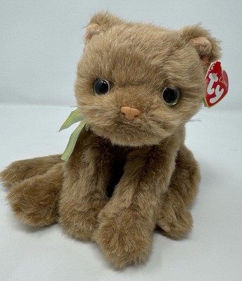 TY Classic Cameo Brown Persian Cat Plush Stuffed Animal 2002 Green Eyes w/ Tags