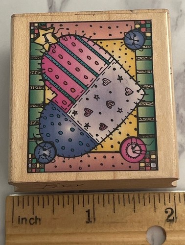 4 estampillas de goma Hero Arts botones de coser corazones trilla estrellas Rb-00 - Imagen 6 de 17