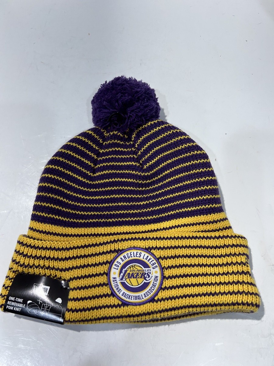 Los Angeles Lakers NBA Basketball New Era Knit Pom Pom Hat Cap Beanie