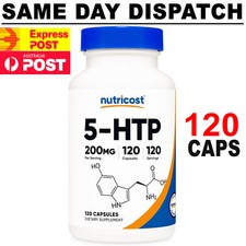 Nutricost 5 HTP 120 Capsules 200mg 5-Hydroxytryptophan FREE AU SHIPPING !