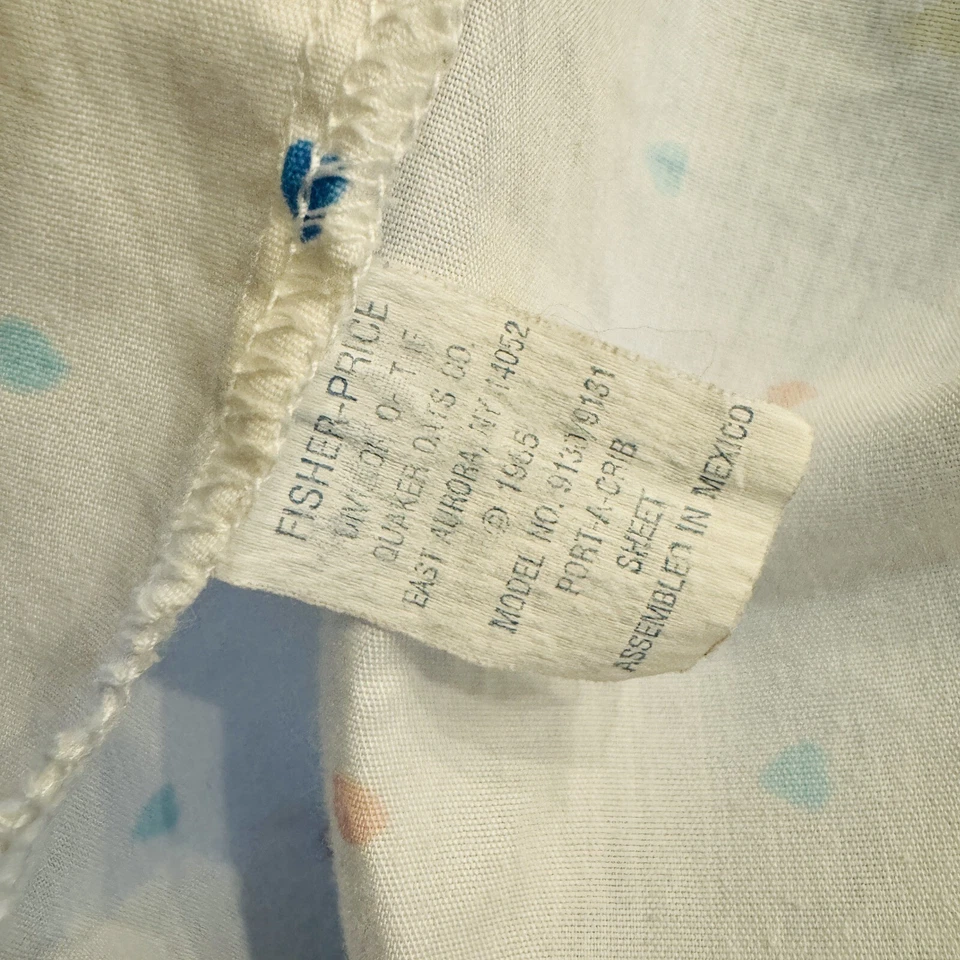 De colección Años 80 1985 Fisher Price Porta Bebé Sábana Ajustable Cuna Pastel Bebés RARO Foto 2 de 4