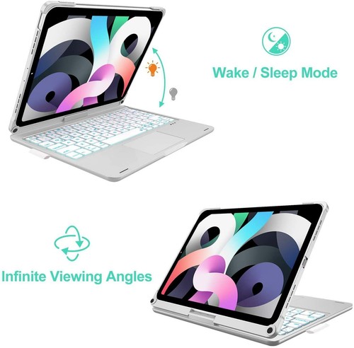 Funda protectora con teclado giratorio retroiluminado para iPad Pro 11 4ta/3a/2a/1a generación Air 4/5a - Imagen 31 de 43