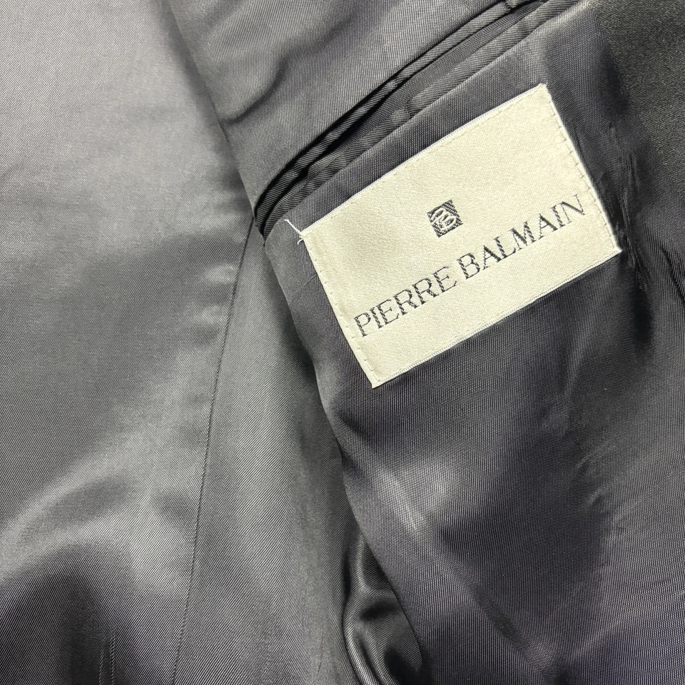Pierre Balmain 40 Blazer Men’s Tuxedo One Button Black Satin Made In USA - Image 3 of 4