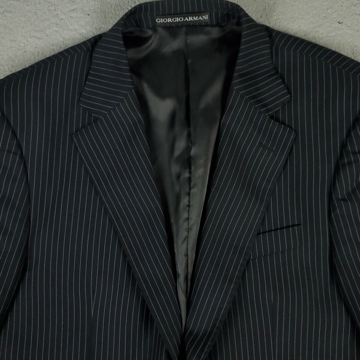 Giorgio Armani Blazer Mens Size 52 Black Fitted Super 180s Italy