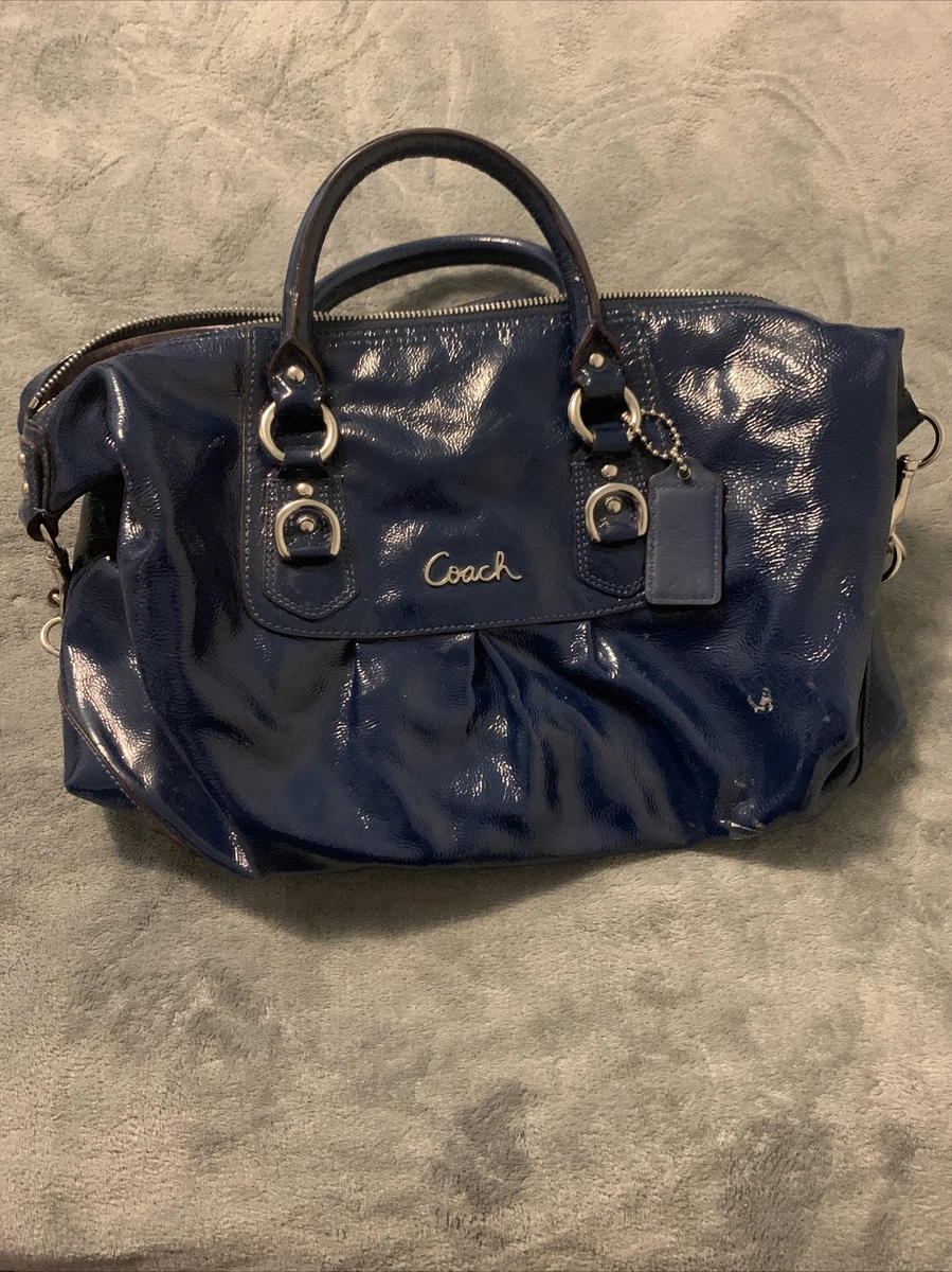 COACH Purse, Patent Blue with L.Purple Interior. Lightly Used—**FINAL PRICE