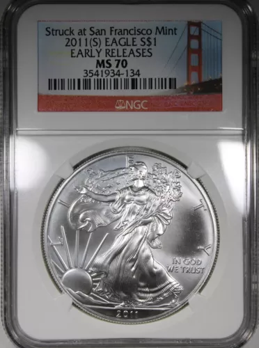 2011-S American Silver Eagle NGC MS70 Early Releases