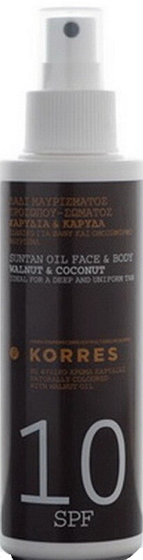 korres walnut coconut suntan oil