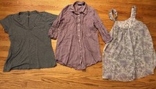 NEW YORK & CO + ELLE +  Free Mossimo Lot of 2 Shirts Tops Blouse Womens Sz L #c1