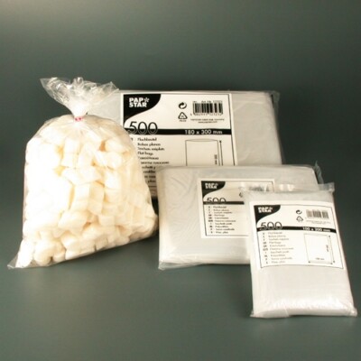 2000 Transparent Flat Bags LDPE 40cm x 28cm Papstar 11900