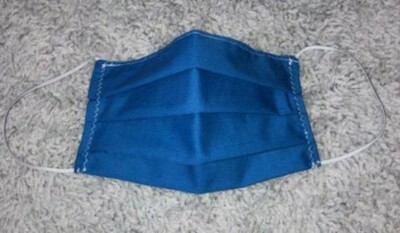 ( Set of 3)Face Mask Double Layer Reusable Handmade Unisex ( Color Royal Blue)