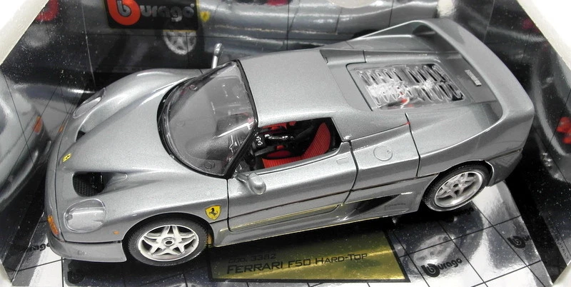 Burago 1/18 Scale Diecast 3382 Ferrari F50 1995 Coupe Metallic Grey - Imagen 3 de 3