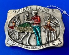Square Dance couple 1985 Commemorative vintage belt buckle Arroyo Grande