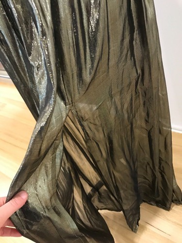 Sass & Bide In the Air black gold silk metallic long side splits skirt maxi 8 - Picture 7 of 10