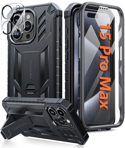FNTCASE for iPhone 15-Pro-Max Case Military Grade Drop Proof Rugged Protectiv...