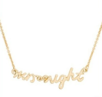 NWT Kate Spade Mrs. Right Gold Necklace 