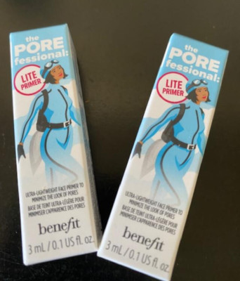 2 x benefit The POREfessional LITE Face Primer ~ Travel Size 0.1 Fl Oz