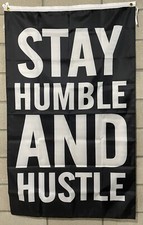 Gym Motivation Flag FREE SHIP Stay Humble And Hustle Lifting Garage USA 3x5  