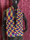 Handmade Crochet Scarf Rainbow Sea Shell Pattern — photo 2