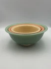 Set of 3 Pyrex Pastel Colors Nesting Mixing Bowls Clear Bottoms 322, 323, 325