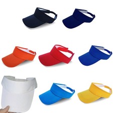 Visor Sun Hat Cap Golf Tennis Beach Men Women Adjustable Sport Plain Solid Color