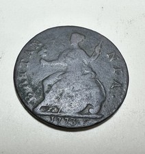 George III 1773 Halfpenny Copper Coin, Collectable 