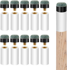 20 Sets Billiard Cues Tips Replacement Kit with White Pool Cue Stick Ferrules, S