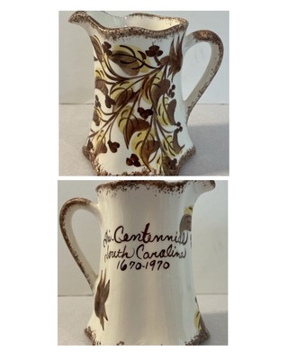 VTG Hand Painted Creamer Tri Centennial South Carolina The Cash Family 3 3/4''T