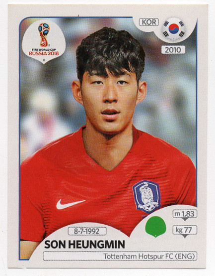 #508 Son Heungmin Korea Panini FIFA World Cup Russia 2018 Sticker