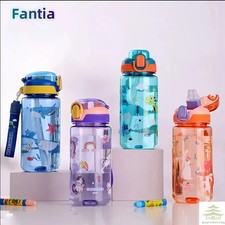 600ml Dinosaur Kids Water Bottle Sippy Cup Straw Leakproof BPA Free