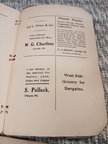 Arcola Illinois 1911 The Spectrum Yearbook Old Advertisement In Back - Picture 24 of 24