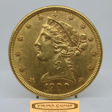 1900 Liberty Head Gold $5, Half Eagle - #B54250