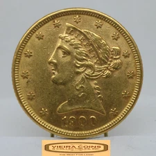 1900 Liberty Head Gold $5, Half Eagle - #B54250