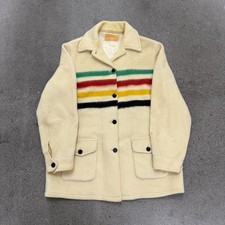 1960s Hudson's Bay Stripe Blanket Peacoat Jacket 100 Wool
