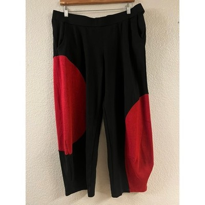 ALEMBIKA P511 Jersey RIA Pocket Punto Pants Color Block Black Red Size 4 (12-14)