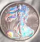 U.S. Mint American Silver Eagle 2005 Business Strike 1 oz .999 Silver Colorized